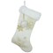 Northlight 20" Cream with Gold Snowflakes Christmas Stocking with Faux Fur Cuff